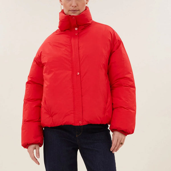 BY-BAR Joy Puffa Jacket in Poppy Red