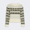WEEKEND MAX MARA WKDRanch Jacquard Knit Wool and Cashmere Jumper in Geometric Khaki