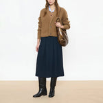 BEATRIZ FUREST Morgan Ribbed Shawl Cardigan in Camel