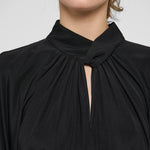 DEA KUDIBAL MadelaineDEA Silk Blouse with Drape Detail in Black