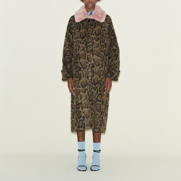 SAMDI Carrington Coat in Leopard/Pink