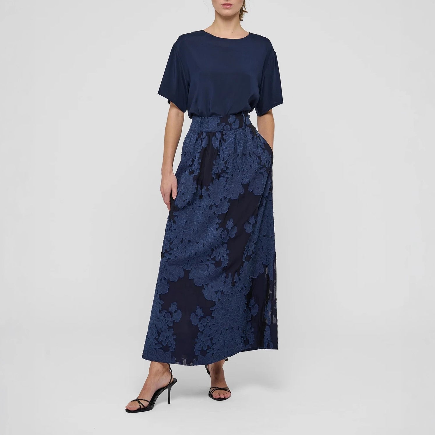 DEA KUDIBAL SolanaDEA Oversize Silk Woven T Shirt in Imperial