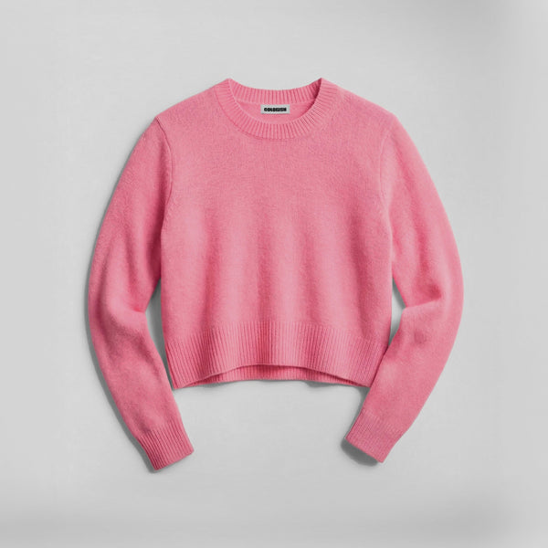 COLORUSH Sunset Swell Cashmere Crew Neck Jumper in Blush