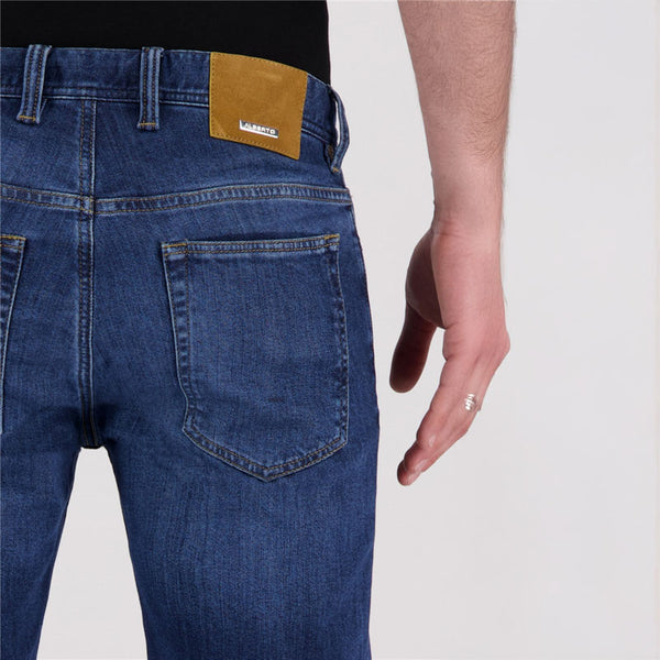 ALBERTO Pipe Silk Denim Jeans in Navy
