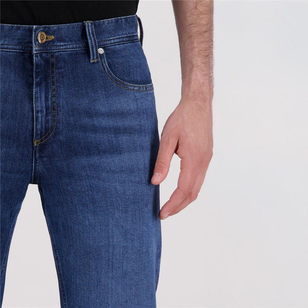 ALBERTO Pipe Silk Denim Jeans in Navy