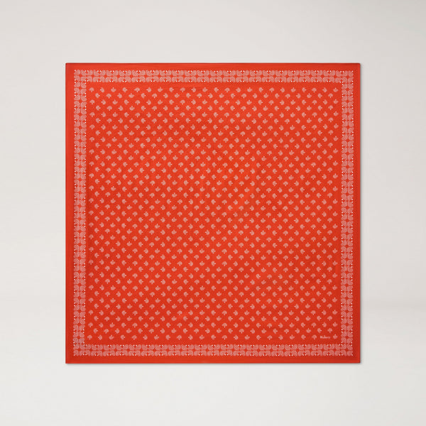 MULBERRY Small Square Scarf - Mulberry Tree in Coral Orange