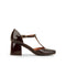 ESSKA Joy Patent T-Bar Heels in Dark Brown