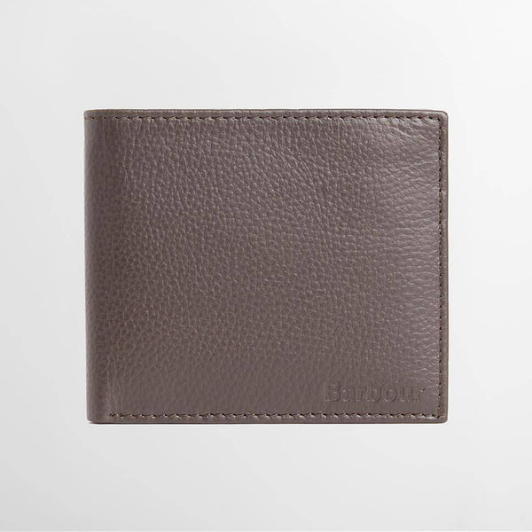 BARBOUR Amble Leather Billfold Wallet in Dark Brown
