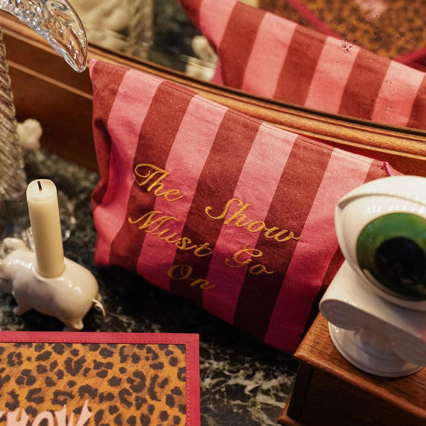 ANNA + NINA The Show Must Go On Make-Up Bag in Pink/Red