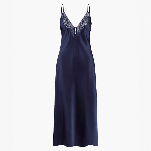 AUBADE Midnight Whisper Long Slip in Evening Blue