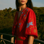 SOPHIE + LUCIE Amapola Embroidered Top in Red