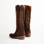 PENELOPE CHILVERS Blanca Suede Embroidered Boot in Bitter Chocolate