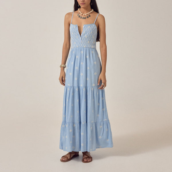 MAISON HOTEL Etta Sleeveless Dress in Sky Blues