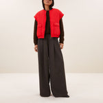 BY-BAR Gio Oversized Reversible Gilet in Poppy Red