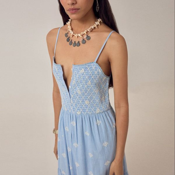 MAISON HOTEL Etta Sleeveless Dress in Sky Blues
