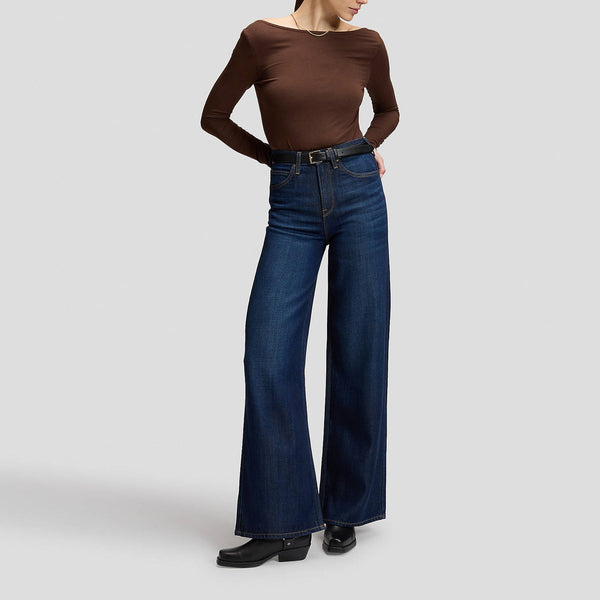 LEE Stella High Rise Wide Leg Jeans in Dark Navy