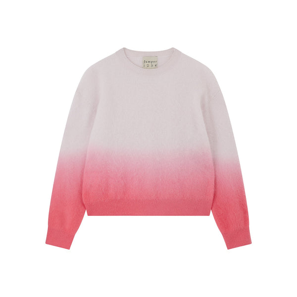JUMPER 1234 Dip Dye Brushed Crew Neck Jumper in Oyster/Gossip Girl