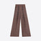 VILAGALLO Maya Wide Check Trousers in Brown