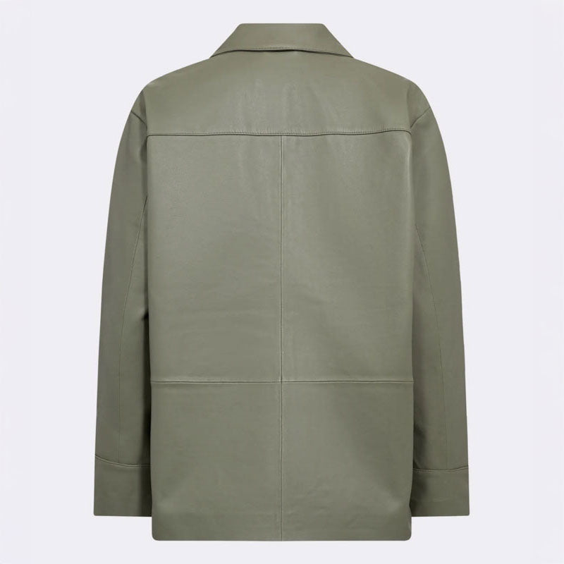 LEVETE ROOM Globa 35 Leather Jacket in Tea Leaf