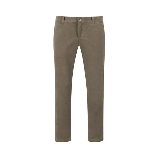 ALBERTO Lou-KL Diamond Brushed Cotton Trousers in Beige
