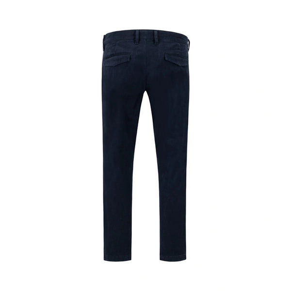ALBERTO Lou-KL Diamond Brushed Cotton Trousers in Navy