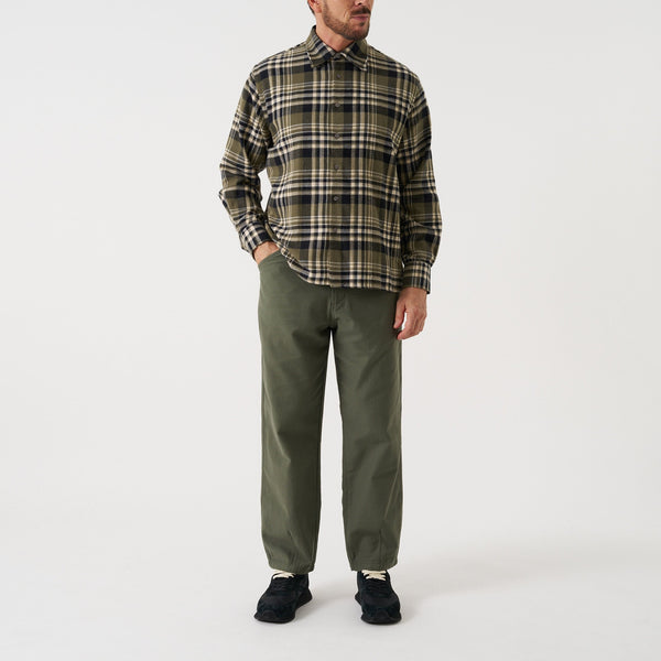 UNIVERSAL WORKS Standard Jazz Check Shirt in Olive