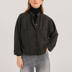 TINSELS Francis Road Check Pocket Shacket in Black