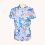 A FISH NAMED FRED Collage Short Sleeve Shirt in Multicolour