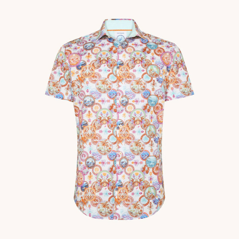 A FISH NAMED FRED Desert World Short Sleeve Shirt in Multicolour