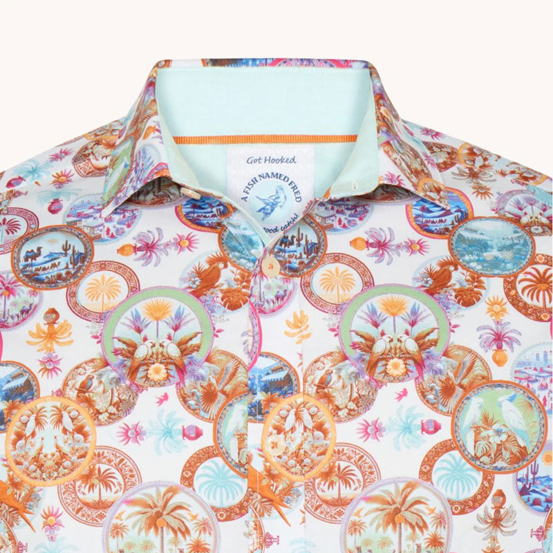 A FISH NAMED FRED Desert World Short Sleeve Shirt in Multicolour