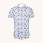 A FISH NAMED FRED Palm Trees Short Sleeve Shirt in Off White