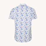 A FISH NAMED FRED Palm Trees Short Sleeve Shirt in Off White