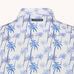 A FISH NAMED FRED Palm Trees Short Sleeve Shirt in Off White