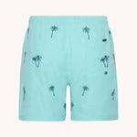 A FISH NAMED FRED Palm Tree Swimshort in Aqua Blue