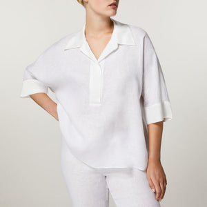 Schermo Linen Shirt in White