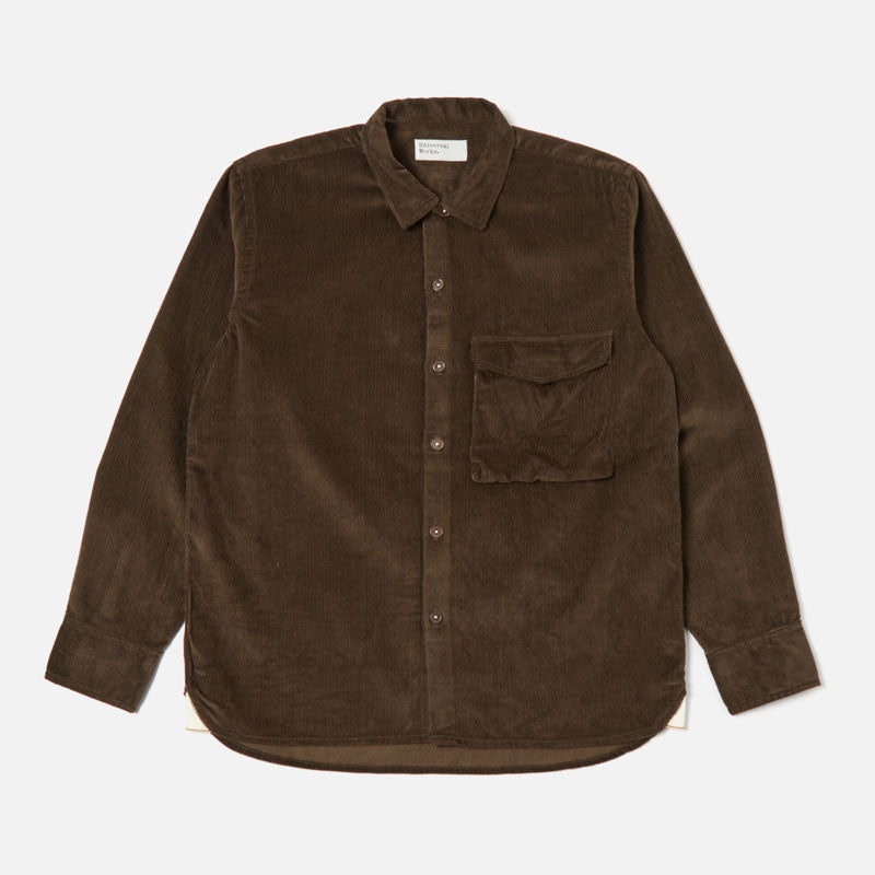 UNIVERSAL WORKS Field Cord Shirt in Brown