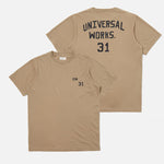 UNIVERSAL WORKS Jersey Print T Shirt in Sand
