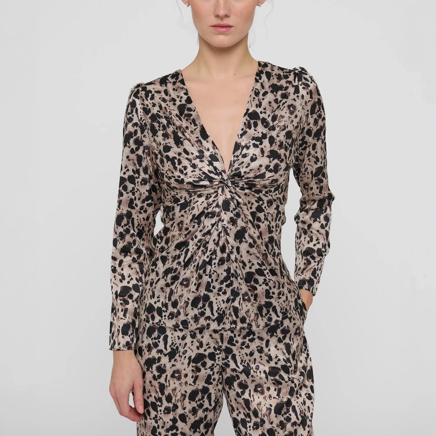 DEA KUDIBAL CecilieDEA Silk Blouse with Drape Detail in Sauvage