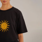 Walking With The Sun T Shirt in Black