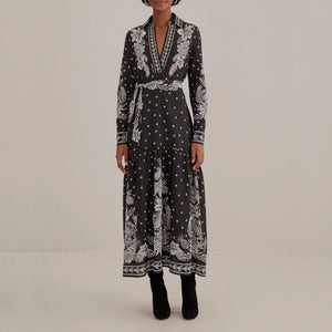 Pasley Bloom Maxi Dress in Black