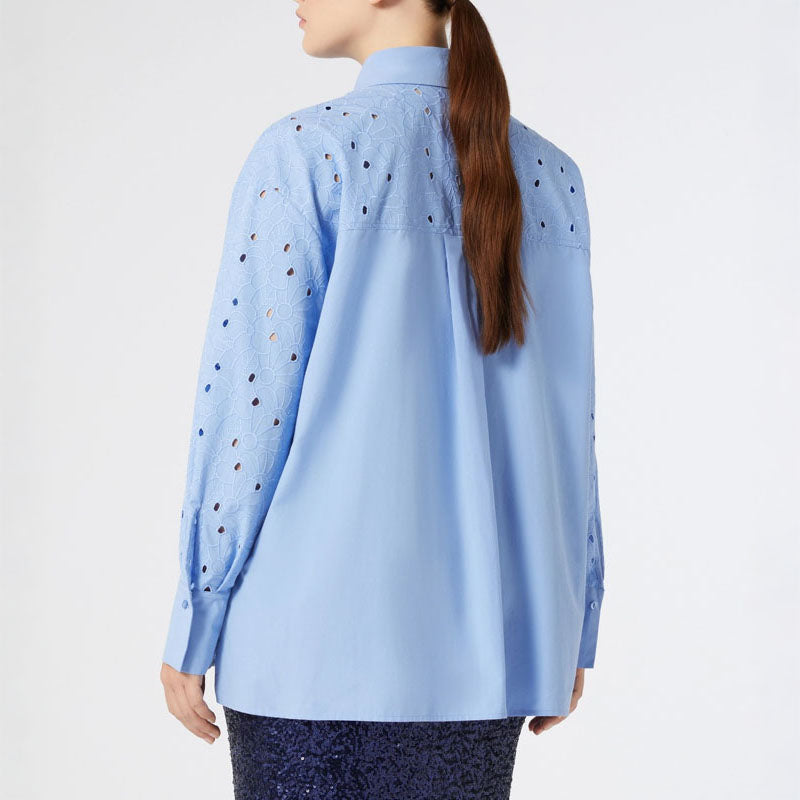 PERSONA BY MARINA RINALDI Grolla Shirt in Blue Lace