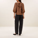 BY-BAR Jet Sparkle Cheetah Blouse in Copper