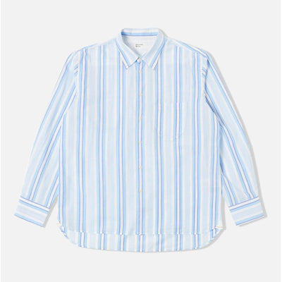 UNIVERSAL WORKS Lazy Days Shirt in White/Blue