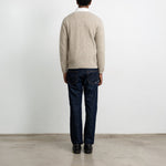 EDMMOND STUDIOS Paris Polo Shirt Collar Jumper in Plain Taupe