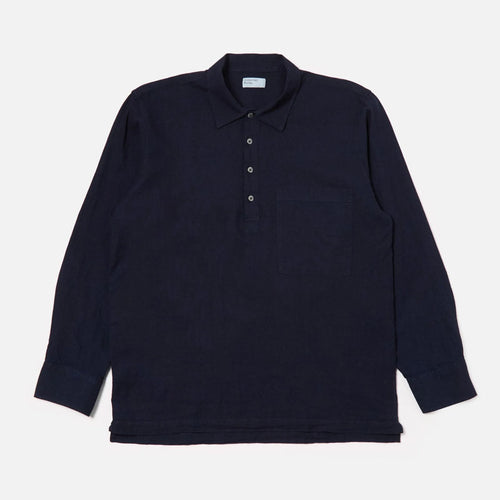 UNIVERSAL WORKS Pullover Long Sleeve Shirt in Indigo