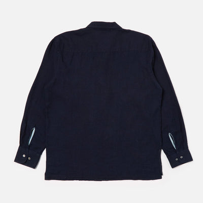 UNIVERSAL WORKS Pullover Long Sleeve Shirt in Indigo