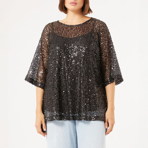 PERSONA BY MARINA RINALDI Aligi Tunic Top in Black