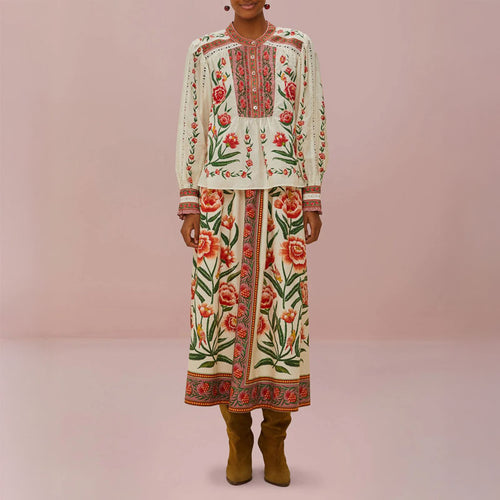 FARM RIO Ainika Delicate Off-White Blouse
