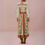 FARM RIO Ainika Delicate Off-White Midi Skirt