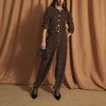 SOPHIE + LUCIE Farol Velvet Puff Sleeve Jacket in Taupe